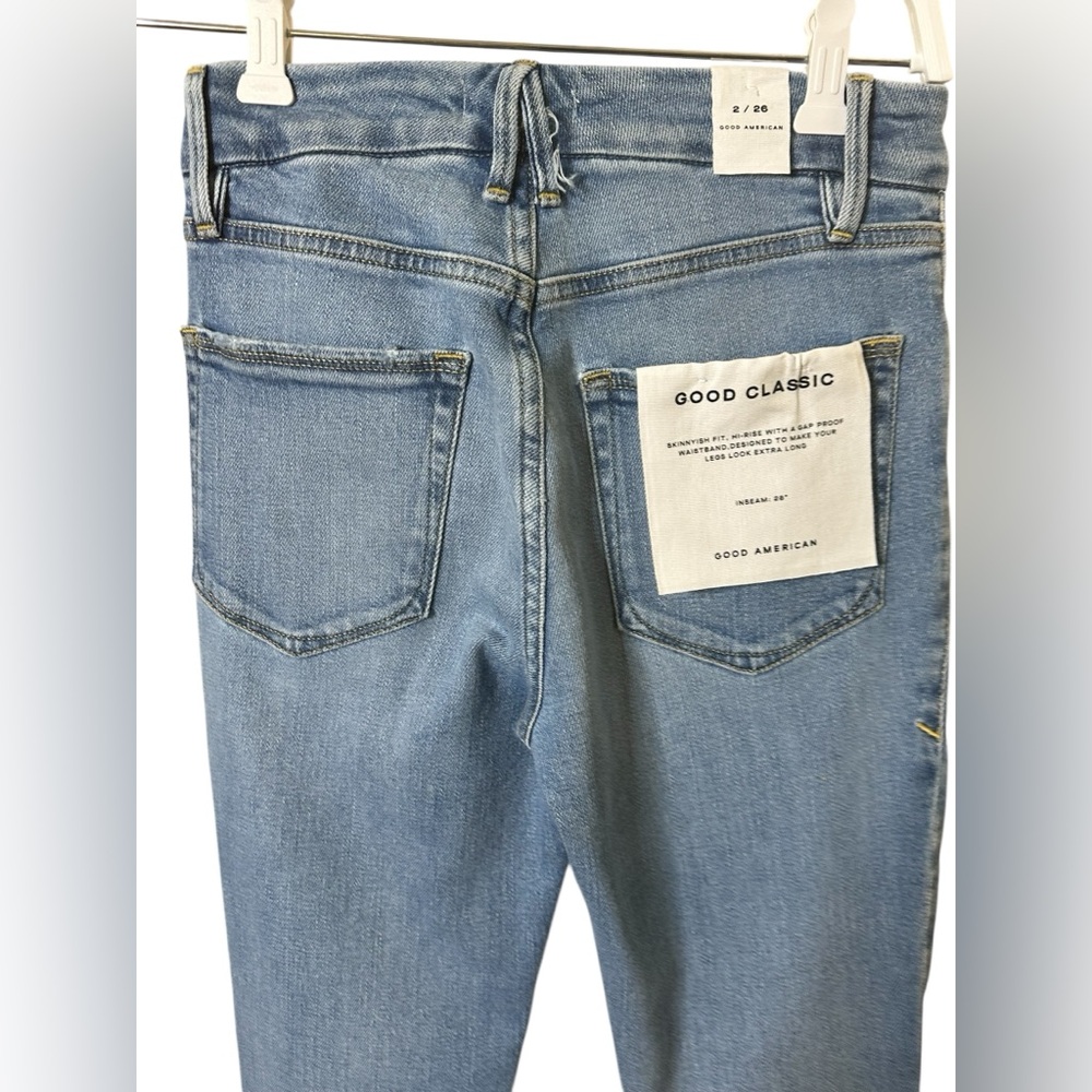 NWT Good American Good Classic Distressed Denim Jeans - Picture 7 of 11